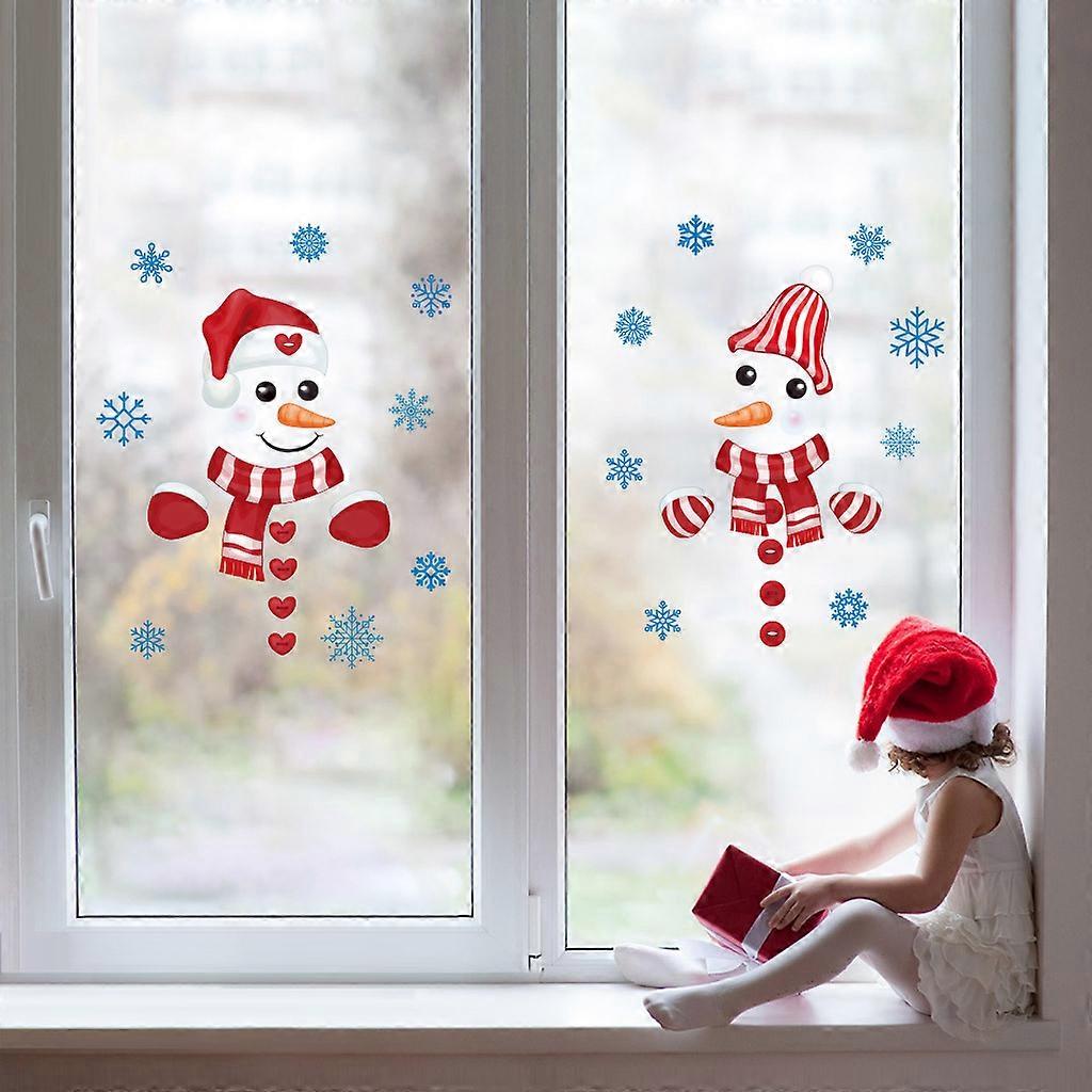 Snowman window decoration wall stickers, Christmas Window Stickers, Christmas Decoration Window Stickers DIY Removable PVC Reusable Window Sticker for