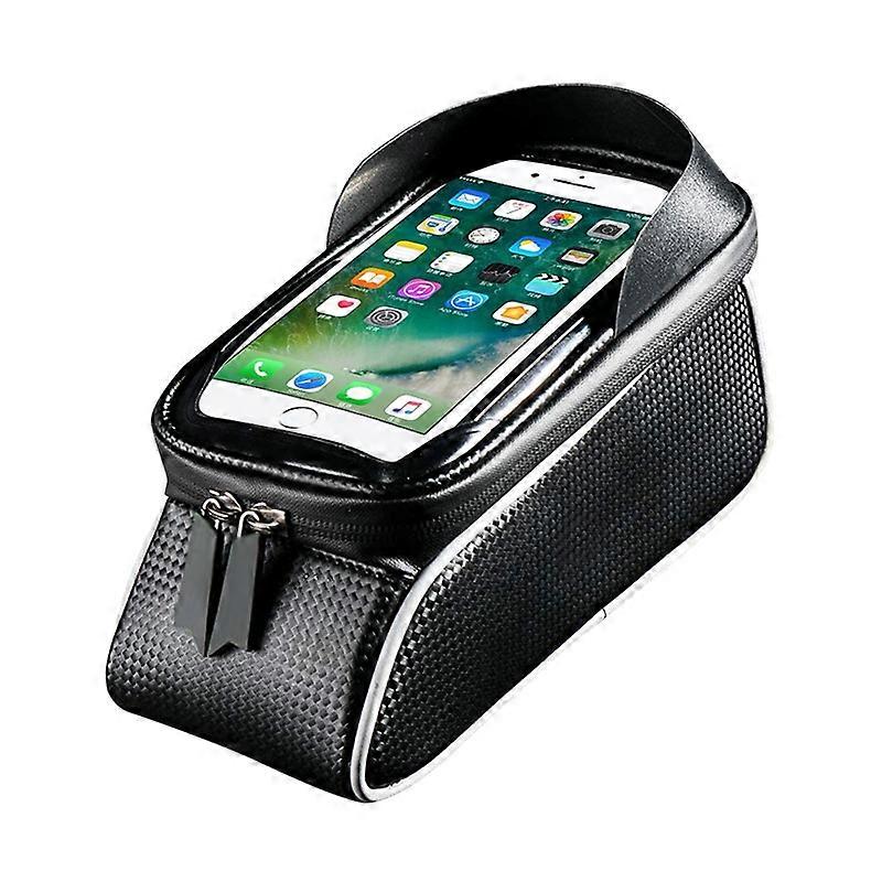 自転車電話フロントフレームバッグ-自転車バッグ防水トップチューブサイクリング電話マウントパック電話ケース6.5 iPhone Plus xs max