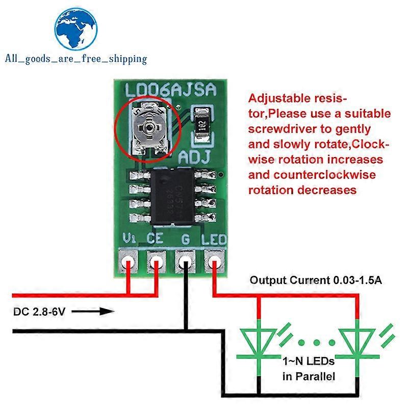 30-1500MA Adjustable Constant Current LED Driver DC 3.3V 3.7V 4.2V 5V PWM Control Board Buck Power module