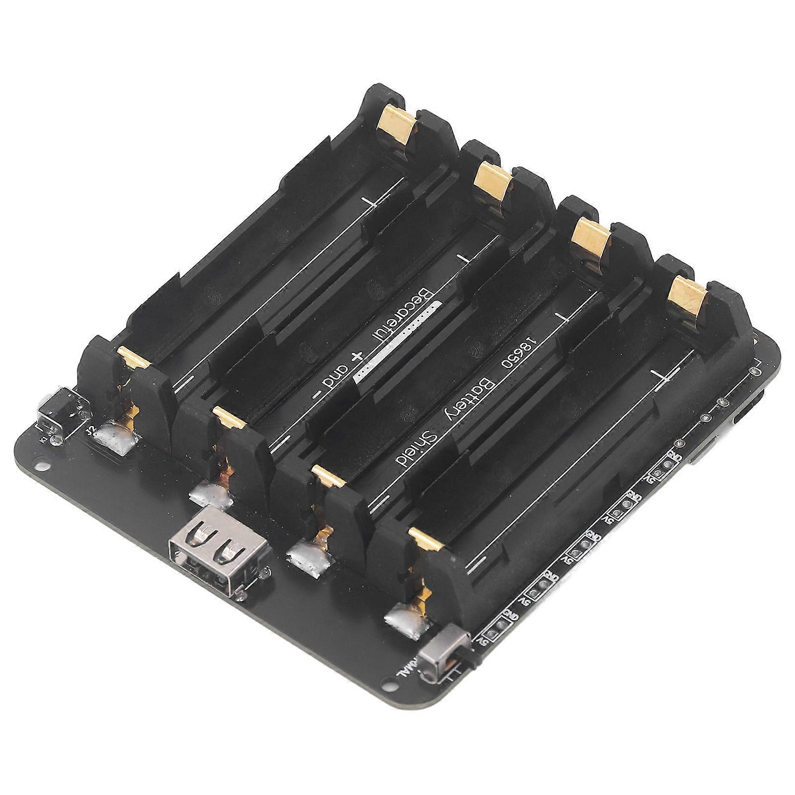 Lithium Battery Holder Shield Case 4 Slot Development Board with Overcharge Protection DC 5V