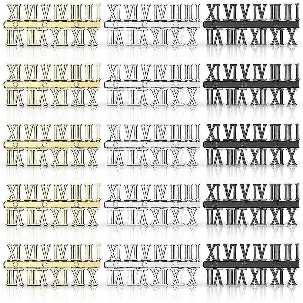 15 Pieces Clock Numerals Kit DIY Digital Clock Numbers Clock Hands Clock Accessories (Roman Numeral