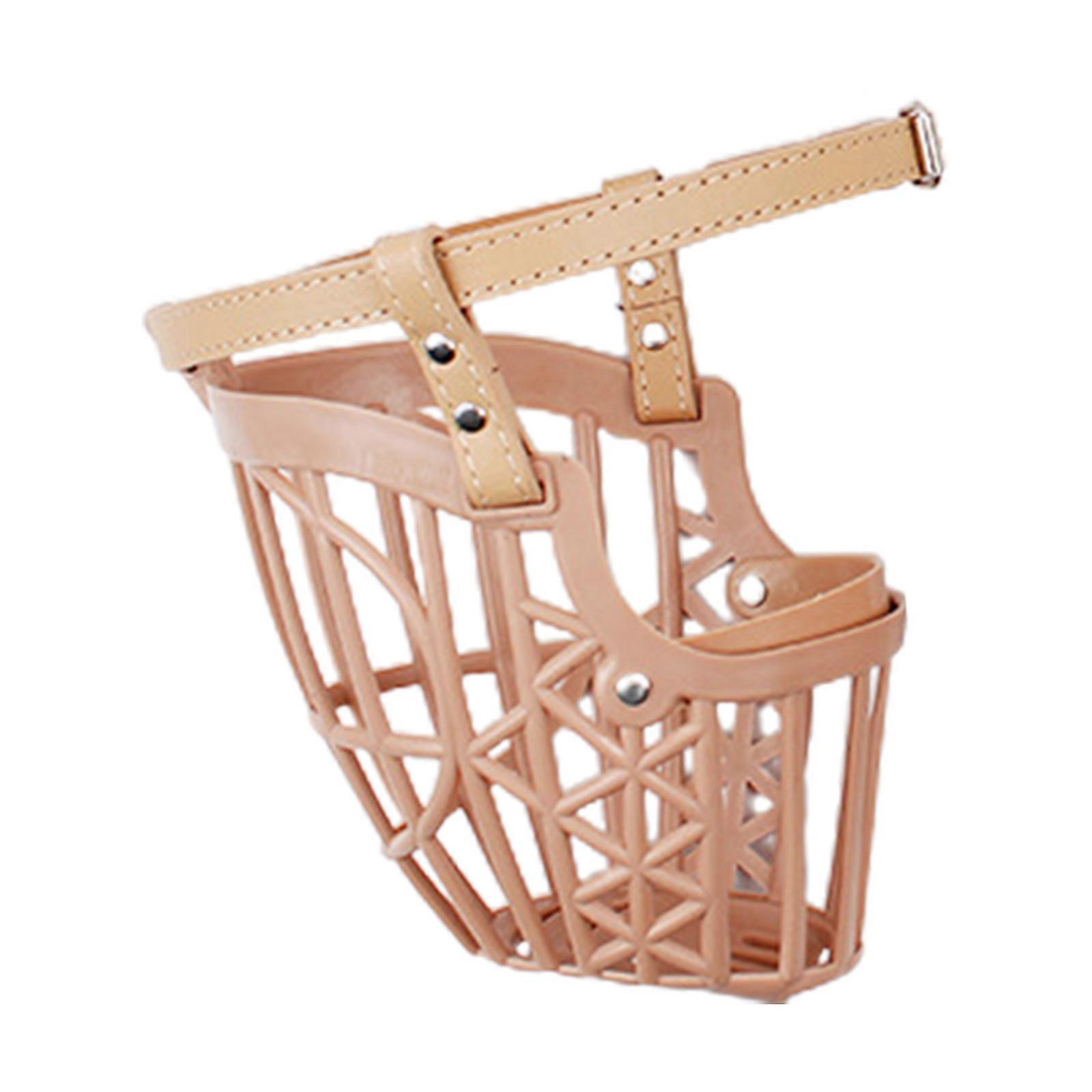 Plastic Dog Muzzles Prevents Biting Adjustable Neck Strap Soft Muzzle Basket