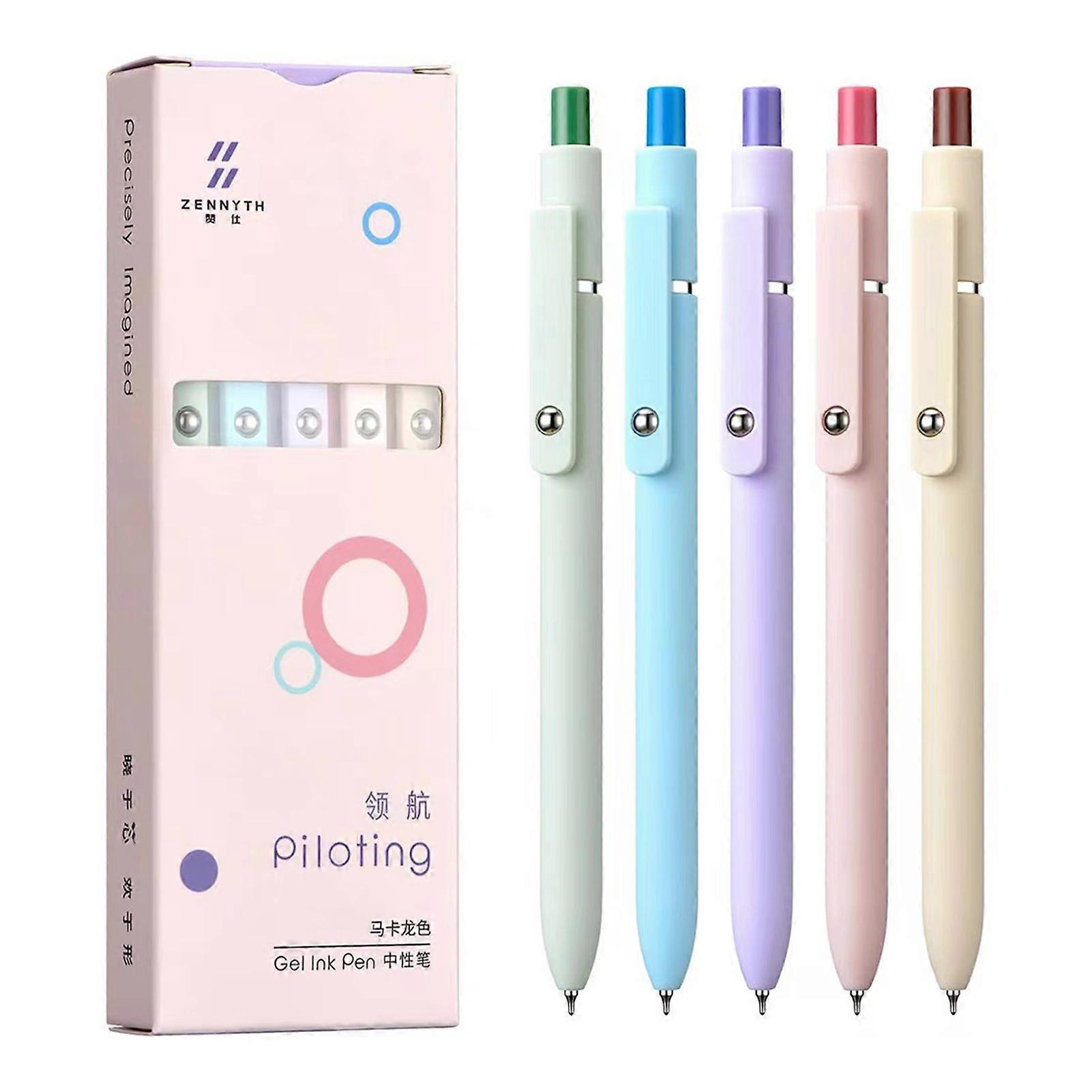 5pcs/Set Students Gel Pens Black Ink No Bleed Student Use Pen for Student