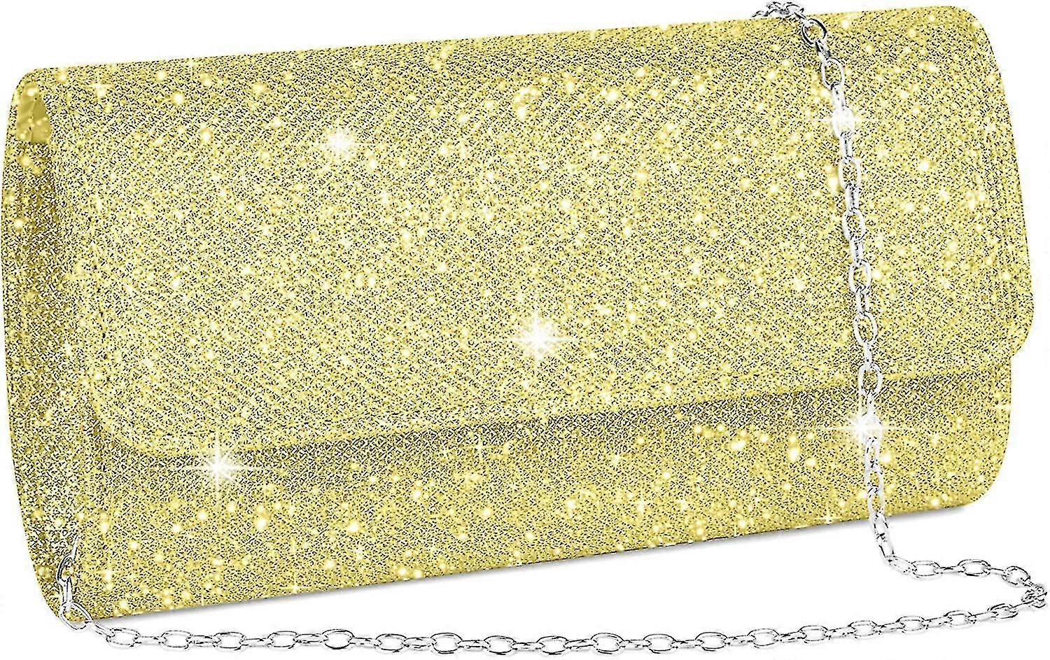 Women Clutch Bag Glitter Envelope Clutch Bag With Detachable Chain Strap Elegant Sequins Evening Clutch For Wedding Bridal Prom Cocktail Party Ladies