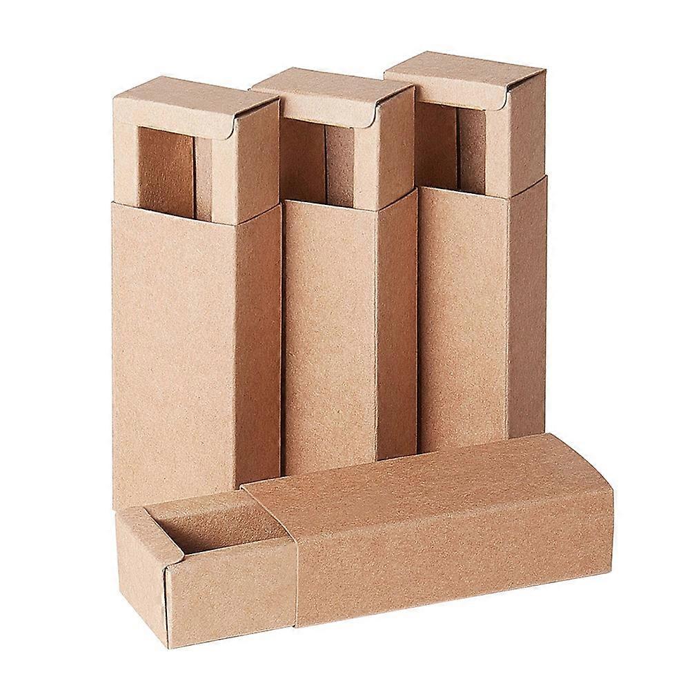 Kraft Paper Folding Box Drawer Box Rectangle BurlyWood Finished Product: 9.5x4cm Inside Size: 8x2.5x2.5cm 24pcs/set DIY