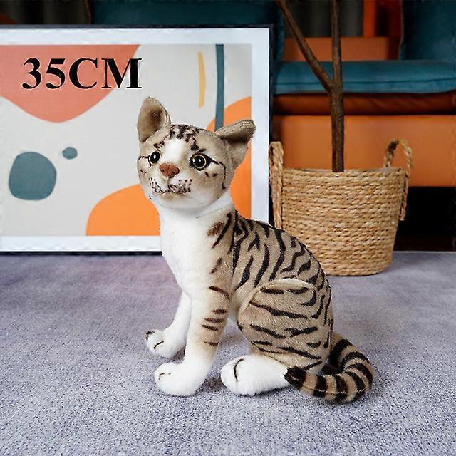 4 Colors 31cm INS Like Real Prone Cat Plush Doll Stuffed Pure Colors Grey White Yellow Kitten Toy Pets Animal Kids Gift