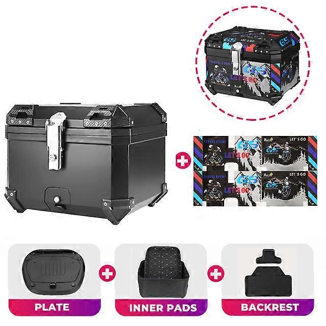 45L Motorcycle Helmet Box Universal Top Tail Rear Luggage Storage Tool Cases Lock For BMW R1200GS R1250GS R1200GS 1200 GS LC ADV