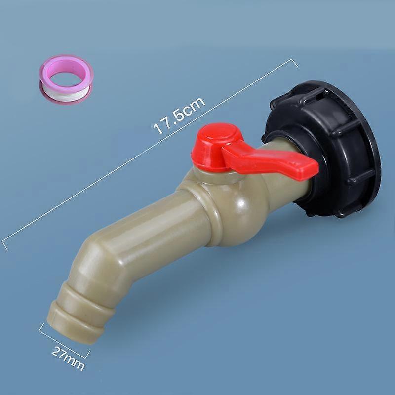 Plastic Ibc Tank Adapter Garden Hose Connector Water Tank Hose Connector Replacement(60 coarse teeth to 1 inch oblique angle ball valve -27 (send raw