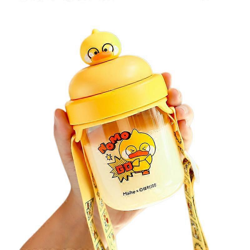 Large-capacity small yellow duck high-value portable strap straw cup single duck-330ml