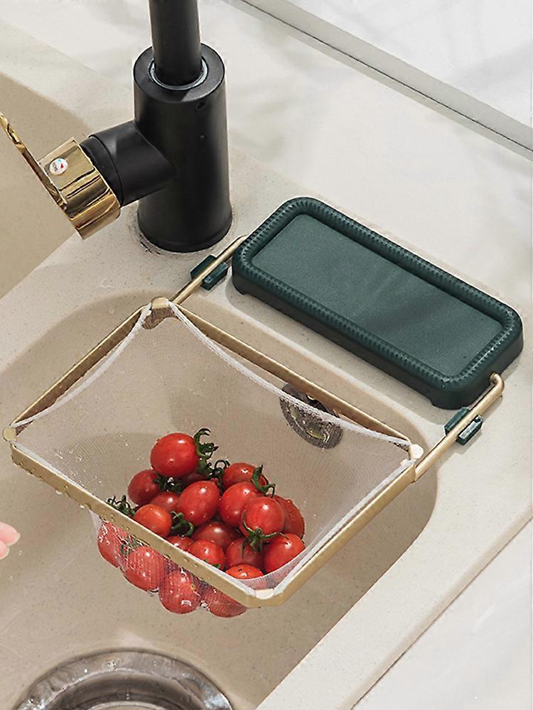 Foldable Kitchen Sink Strainer with 100pcs Filter Net Bags- Keep Sink Clean, Multipurpose, Stable