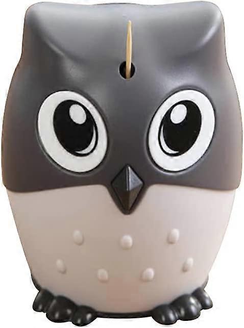 Pop-Up Toothpick Holder Automatic Cute Owl Design (Grey)
