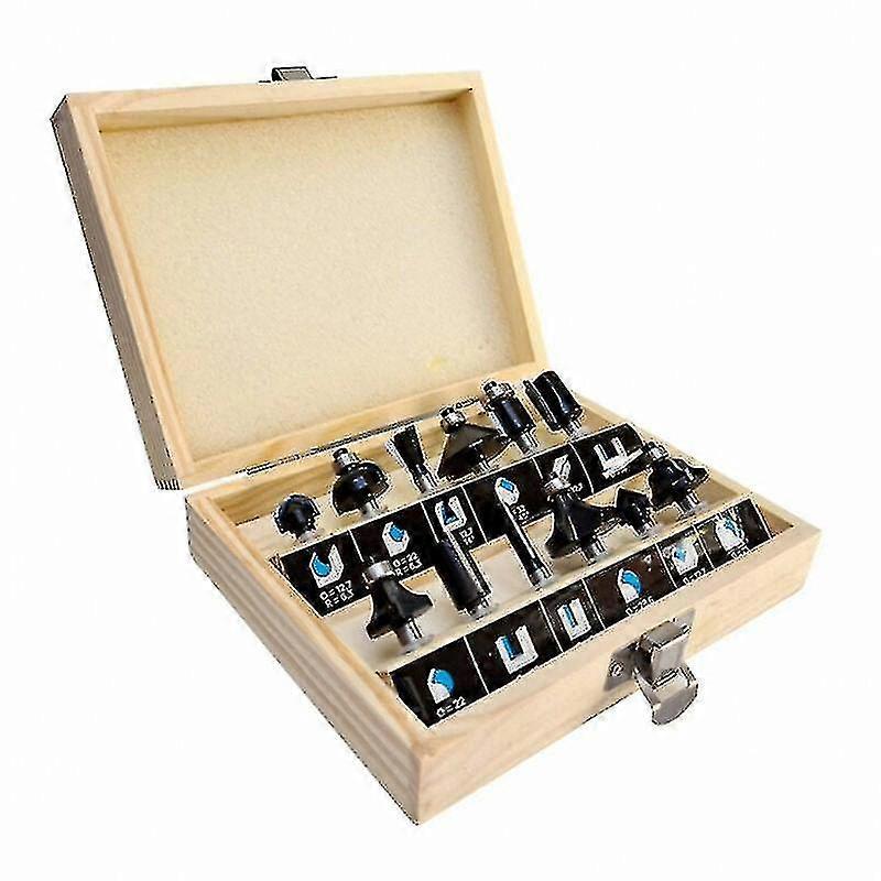 Box Of 12 Router Bits - Router Cutters Shank 6 Mm - High Quality Carbide - Assortment Of Grooving Cutters For Solid Wood And Mdf - Professional Woodwo