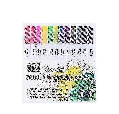 עט בצבעי מים, עט סמן, עד 12 צבעים, עופרת עדינה, סמני צבע בסגנון צבעי מים, מבוגר