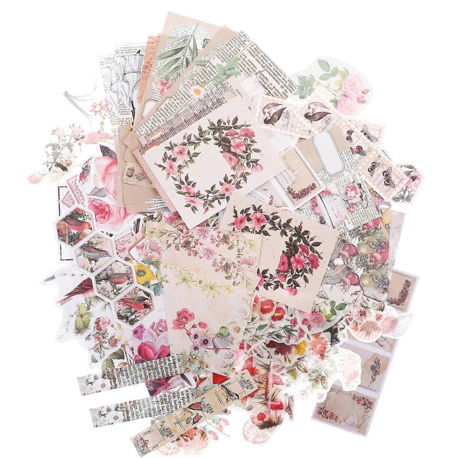 1 Set of DIY Background Paper DIY Photo Album Materials Crafts Making Papers Stickers Kit