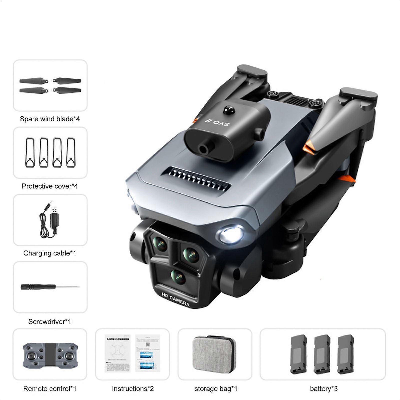 2023 New Upgraded K6Max Mini Drone 4K Professinal Three Cameras Wide Angle Optical Flow Locali