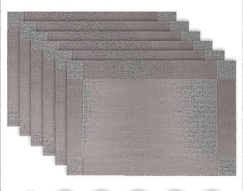 Pvc Table Place Mats Sets Of 6 (grey)