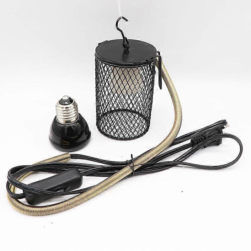Heat Lamp Bulb, UVA UVB Heat Lamp Ceramic Socket, Heating Lamp with Cover for Chicks Birds Reptiles Kittens Puppy - EU 50w Ceramic Heat Lamp