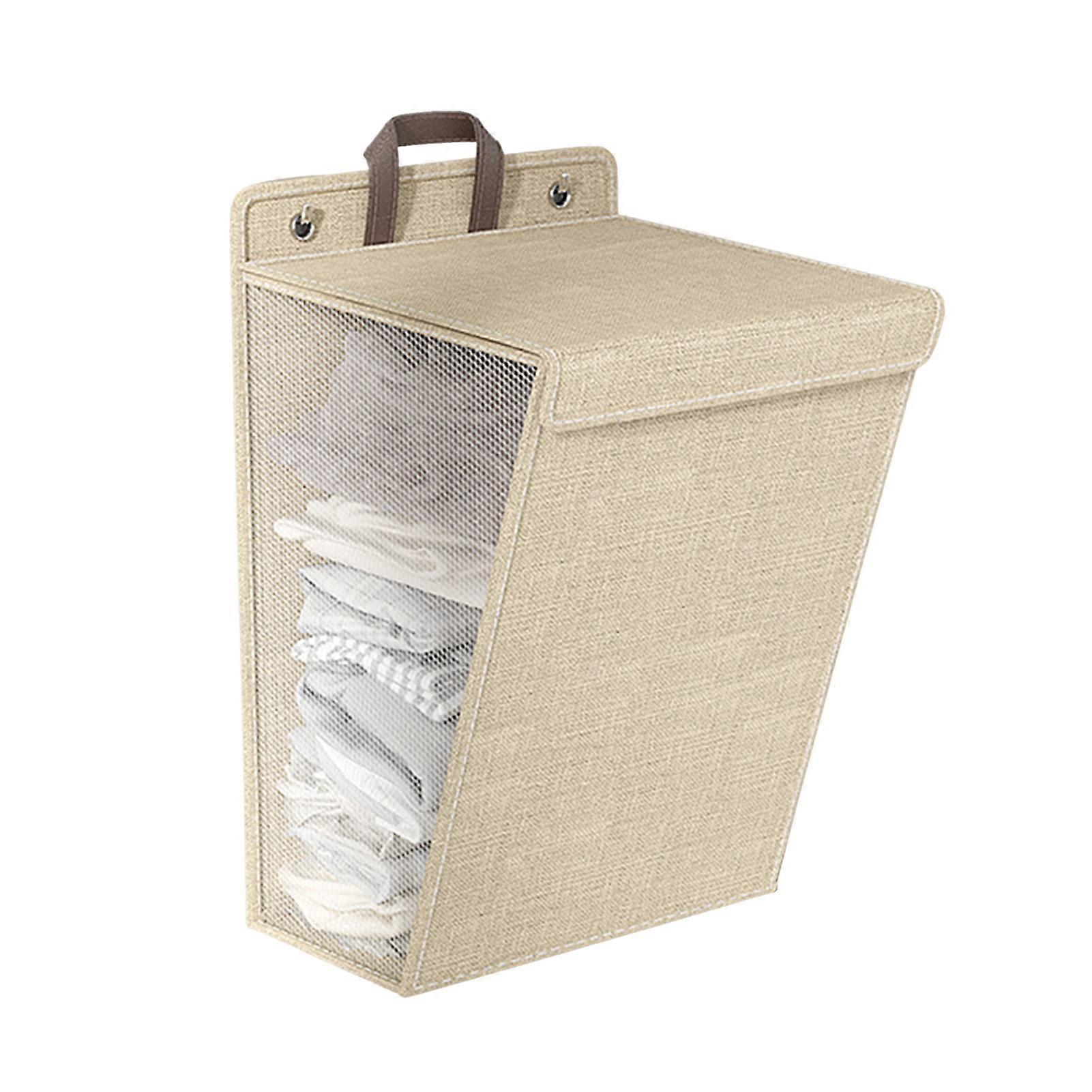 Laundry Storage Bag Clothes Hamper with Lid Dustproof Water Resistant Handle Design Clothes Laundry Basket Wall Hanging Organizer