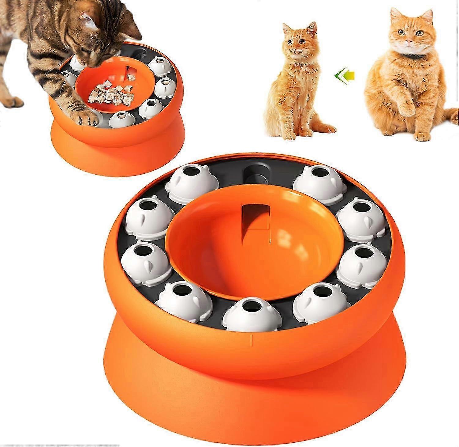Cat Slow Feeder, Interactive Cat Puzzle Feeder,Rotating Puppy Food Dispenser Slow Down Pets Eating,Prevents Overeating