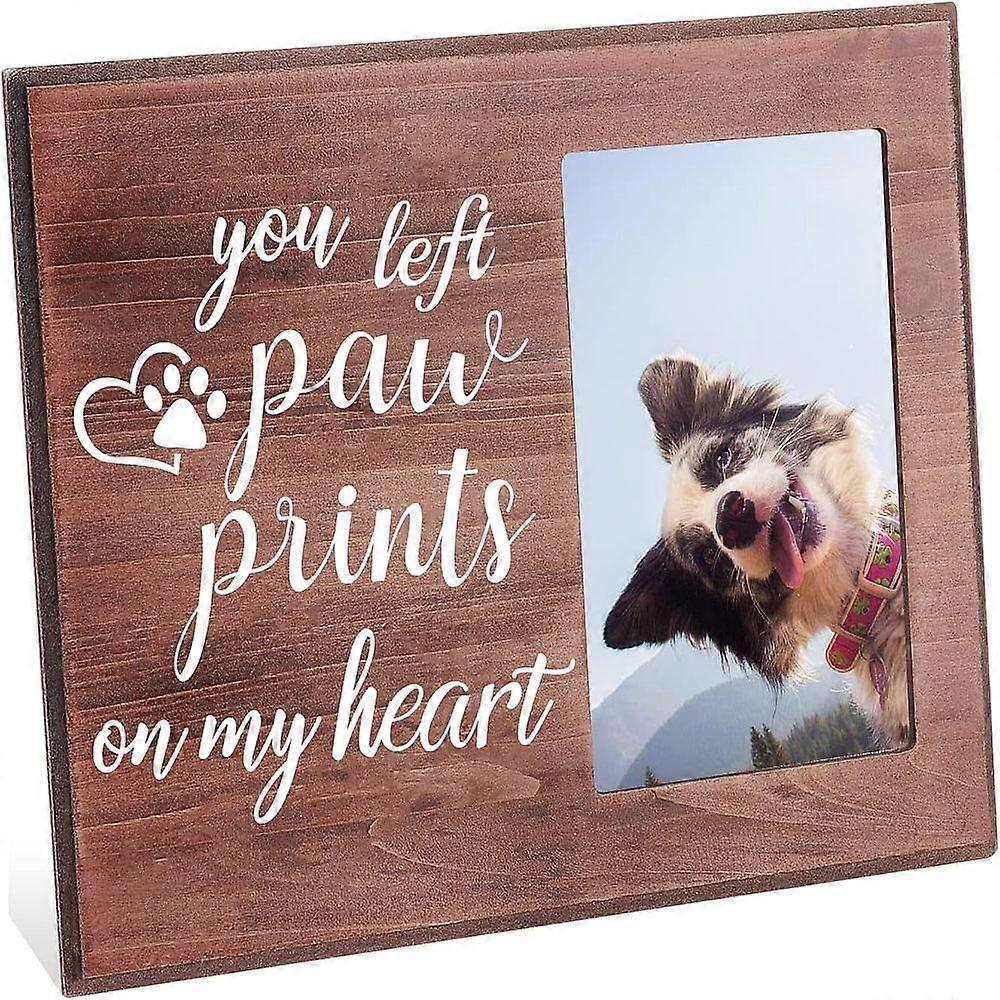MDF Photo Frames Glass Display Pictures for Tabletop Display Photo Frame Rectangle with Word Saddle Brown 20.3x25.4x1.2cm