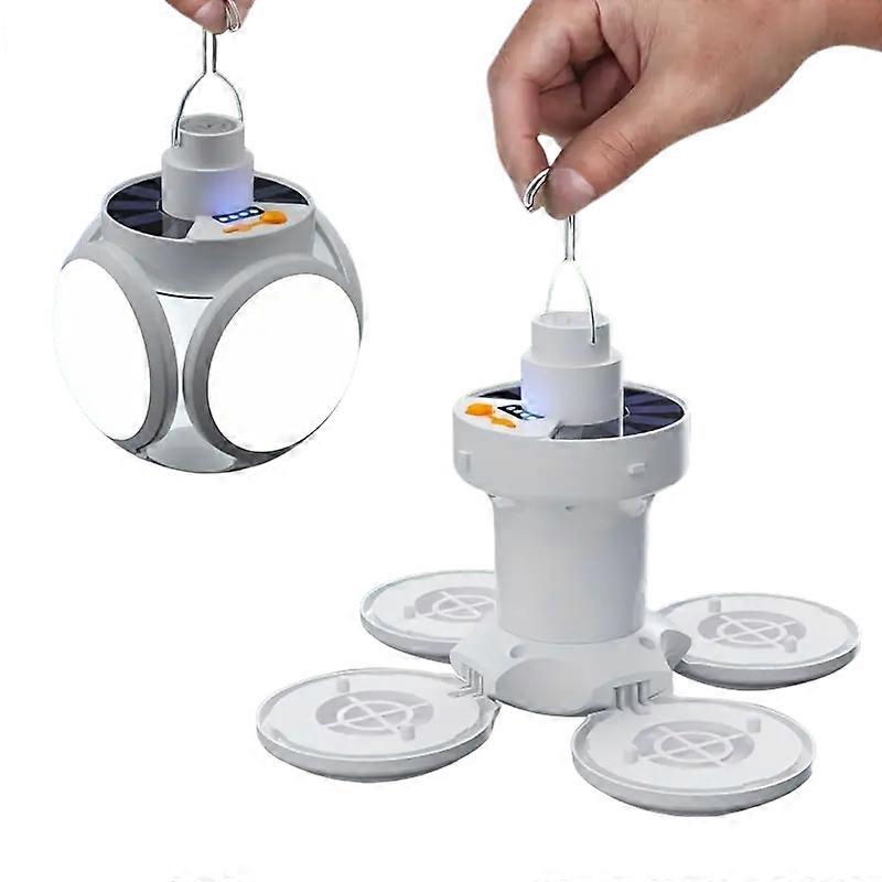 Nnetm Solar Folding Light With Power Display - Portable Usb Rechargeable Led Bulb Awo63559