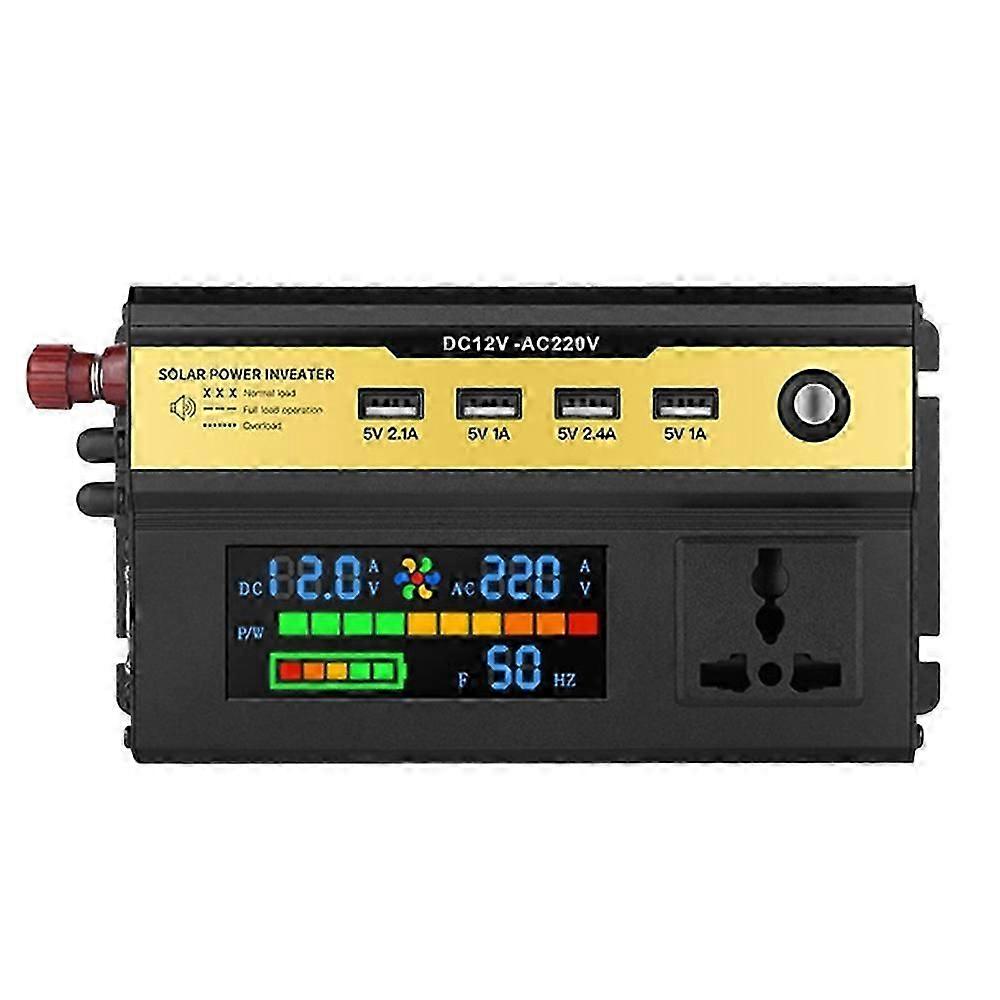 500w výkonový menič Pure Sine Wave LCD displej DC 12V na Ac 220V USB Automobilový transformátor Konvertovať Chargi