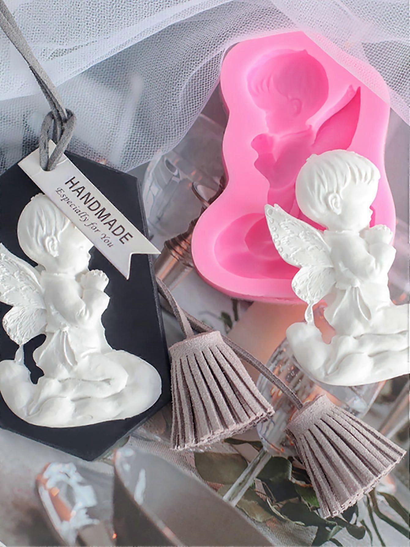 1 قطعة قالب سيليكون شمعة ملاك ، قالب سيليكون وردي بسيط ل DIY