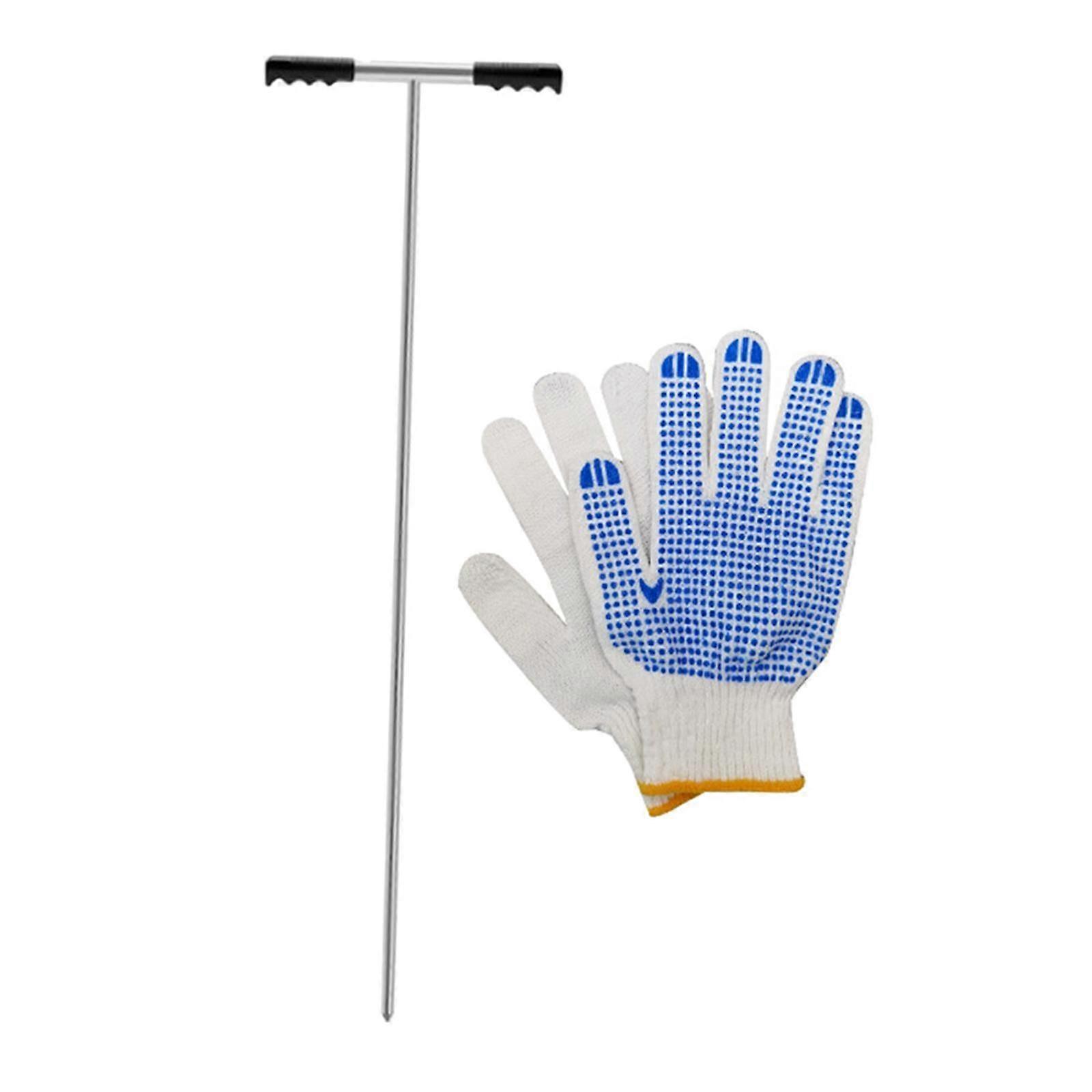 Tige de sonde de sol en acier inoxydable multifonctionnelle résistante à la rouille Poignée en forme de T