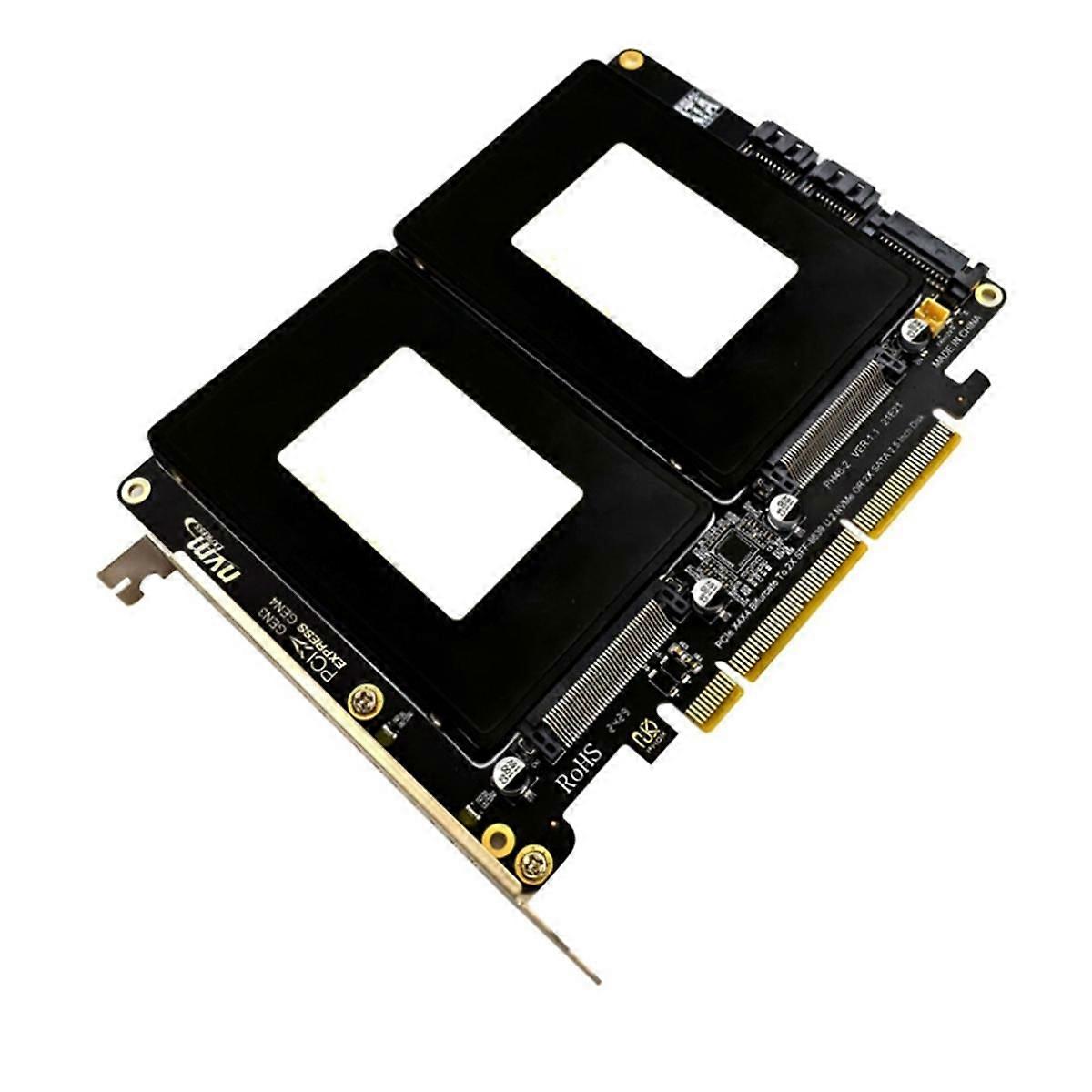 U.2 Dual-Disk Adapter Card Dual-Disk SFF8639 U.2 NVME and SATA 2.5-Inch Hard Drive to PCIE4.0 Split