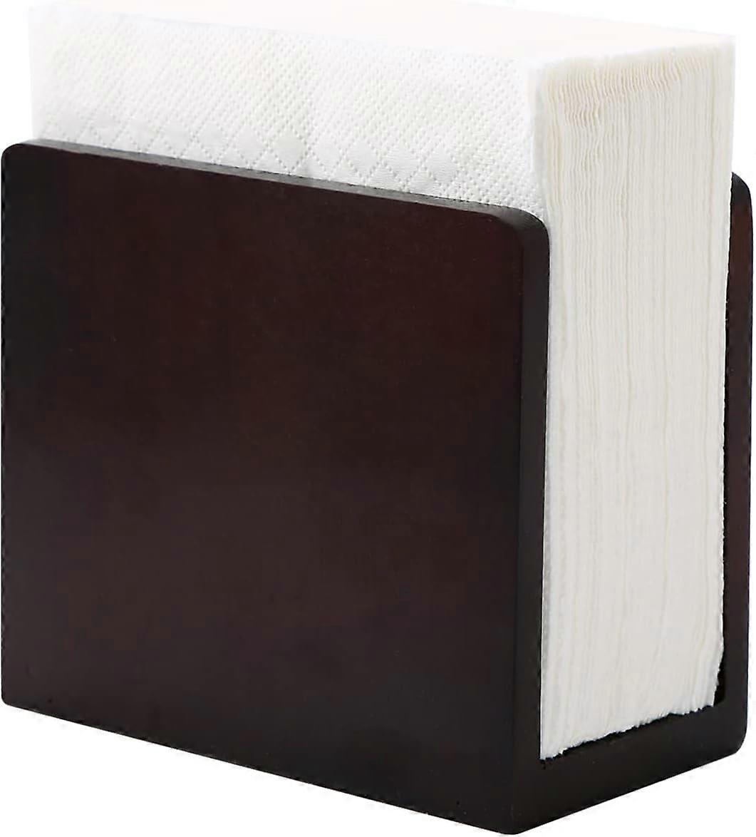 Bamboo Napkin Holder Vertical Design, Sturdy Kitchen Organizer for Standard and Large Napkins, Eco-Friendly Material