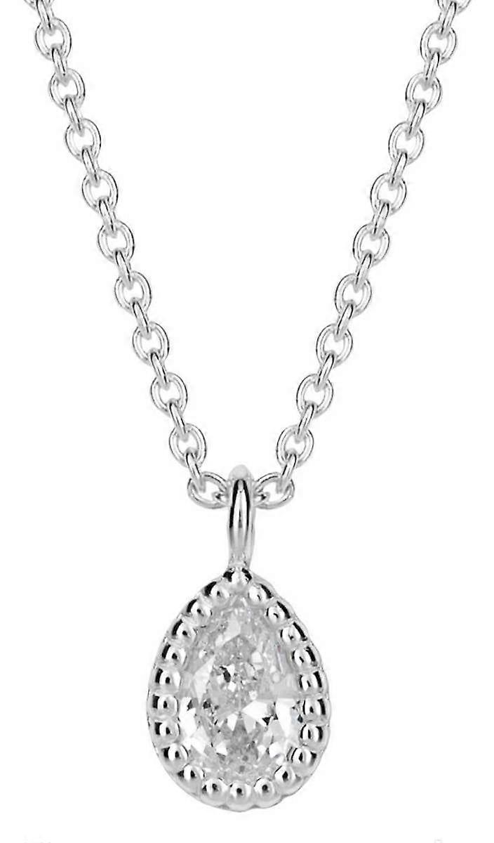 Beginnings Teardrop Gemstone Necklace - Silver