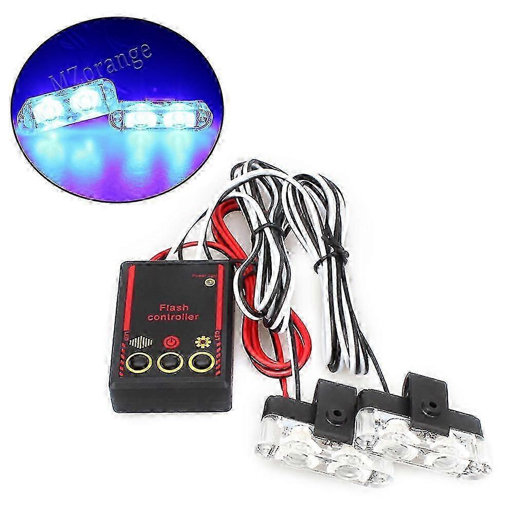 2 Led Fso Police Lights Strobe Flash Lamp Emergency Warning Strobe Flasher High Brightness Red Car Accessories