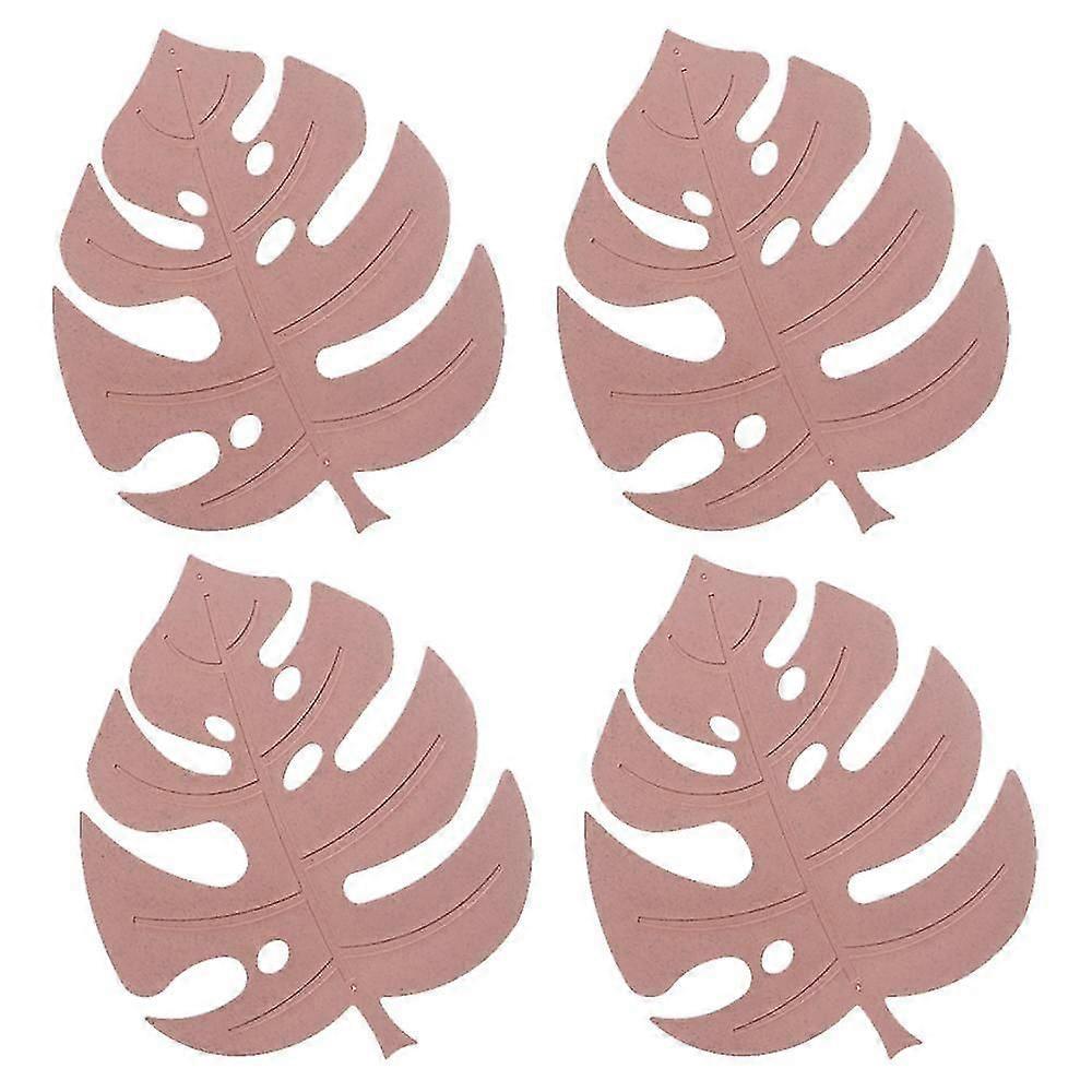 4 Pa Silicone Trivet Mat, Heat Resistant Pot Mat For Countertop, Non-slip Trivet Mats, Leaf Decor Table Mat,5511