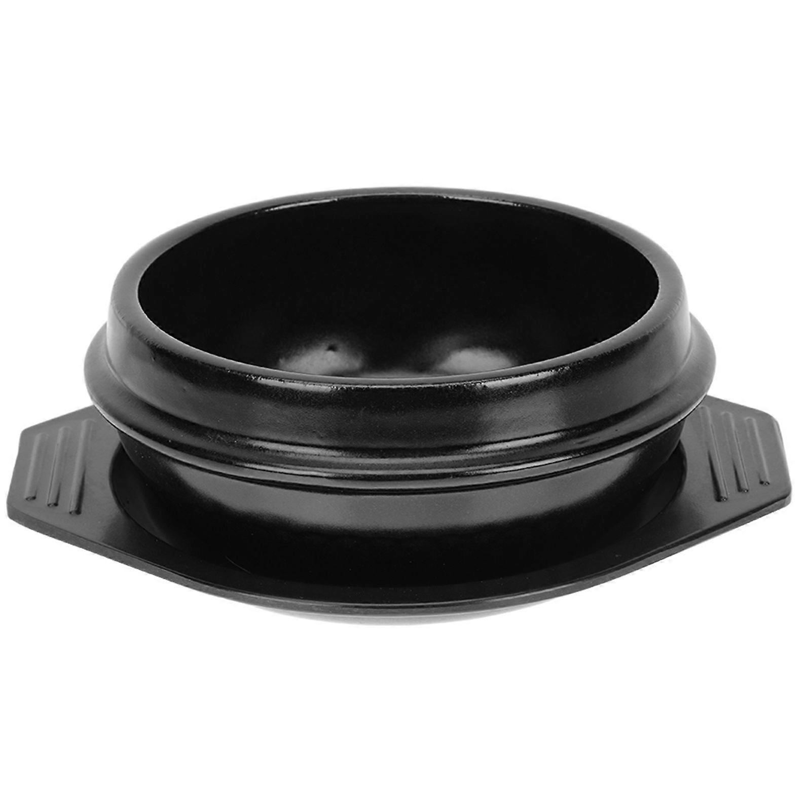 1Pc Practical Ceramic Stew Pot with Tray Ceramic Cooking Pot Household Accessory