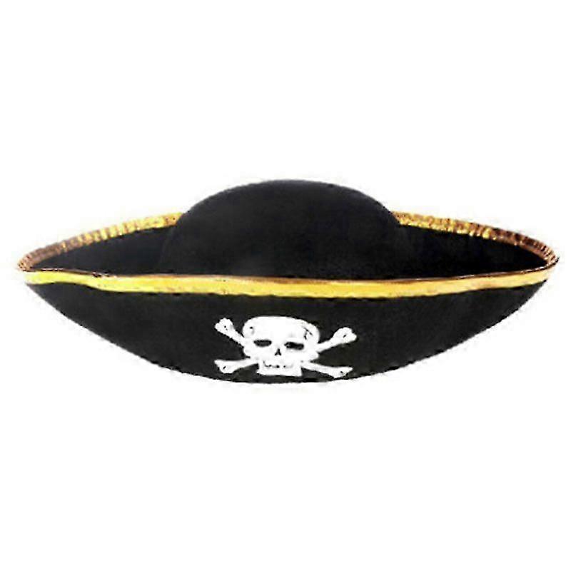 Tri Corner Pirate Hat - Three Cornered Buccaneer Costume Accessory Hat