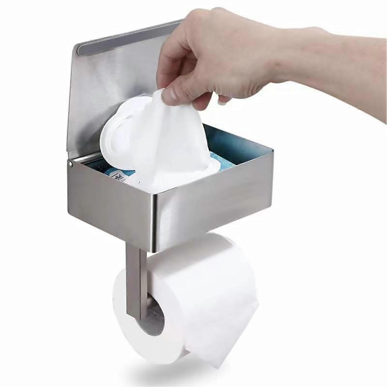 Porte-papier toilette mural distributeur de lingettes humides en acier inoxydable étanche-Yvan