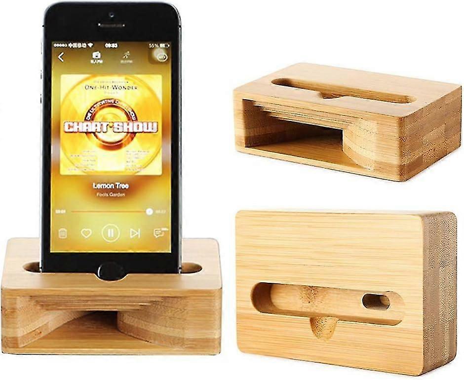 Base Wooden Mobile Phone Amplifier Bracket Solid Wood Lazy Bracket Vibrato Artifact
