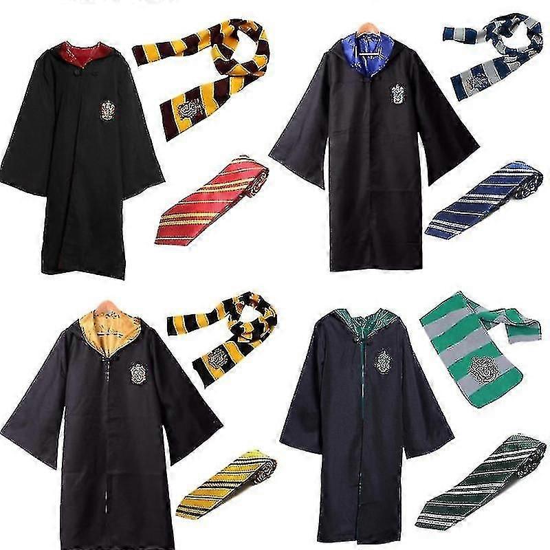 Harry Potter Gryffindor Ravenclaw Slytherin Robe Cloak Tie Costume Scarf