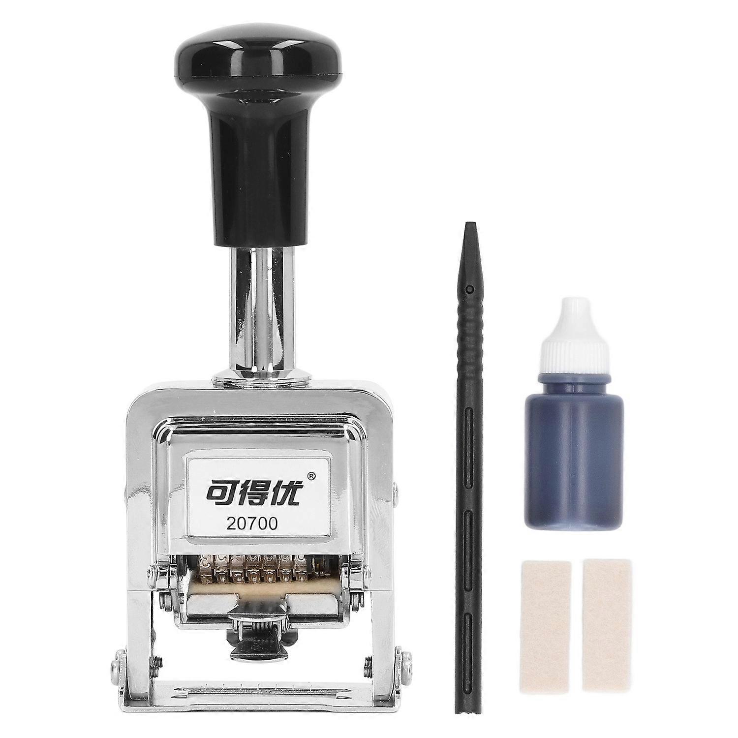 7 Digit Number Stamp Automatic Jump Number Stamp 7 Digit Self Inking Number Stamp with Zinc Alloy Sh