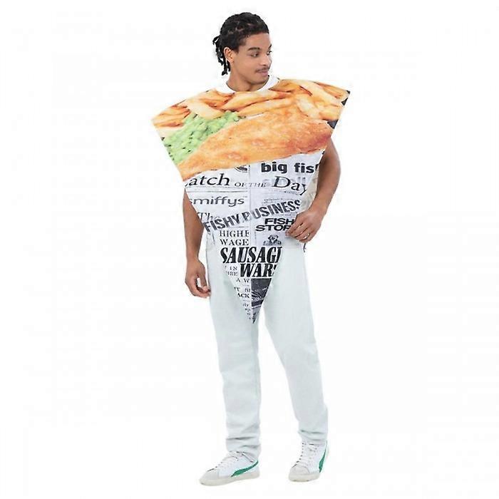 Smiffys ユニセックス アダルト フィッシュ&チップス コスチューム ポンチョ