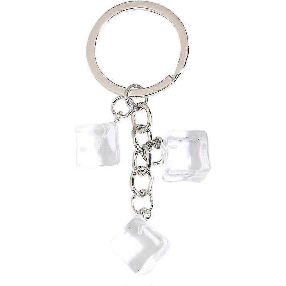 Ice Cube Key Chain Resin Ice Keychain Key Ring Car Bag Keychain Accessories