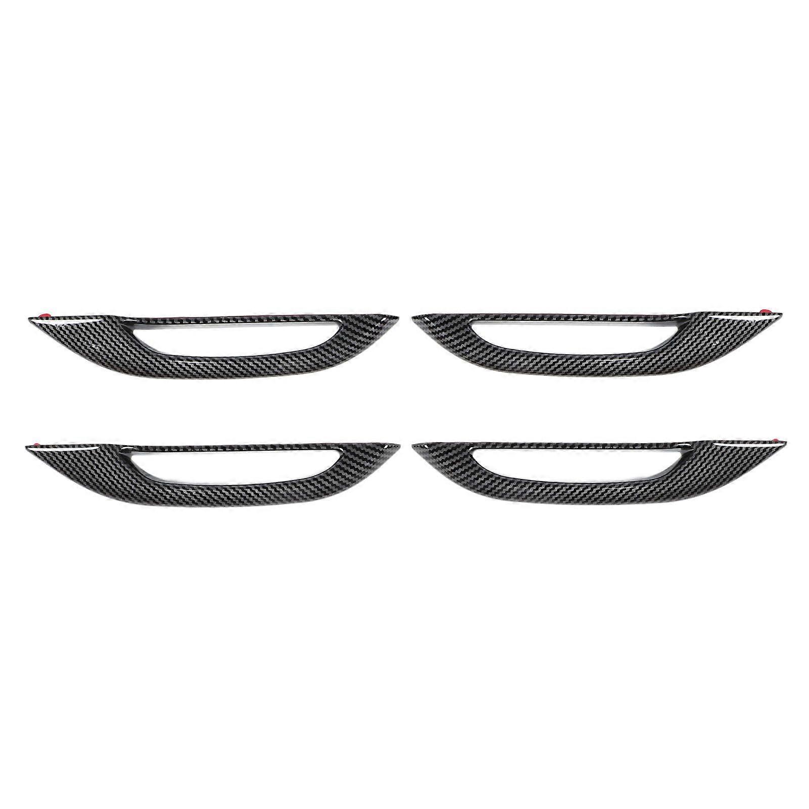 4PCS Door Handle Around Scratch Guard Waterproof Self Adhesive Door Handle Protective Stickers for Model 3 Highland 2024 Carbon Fiber Style MK7225