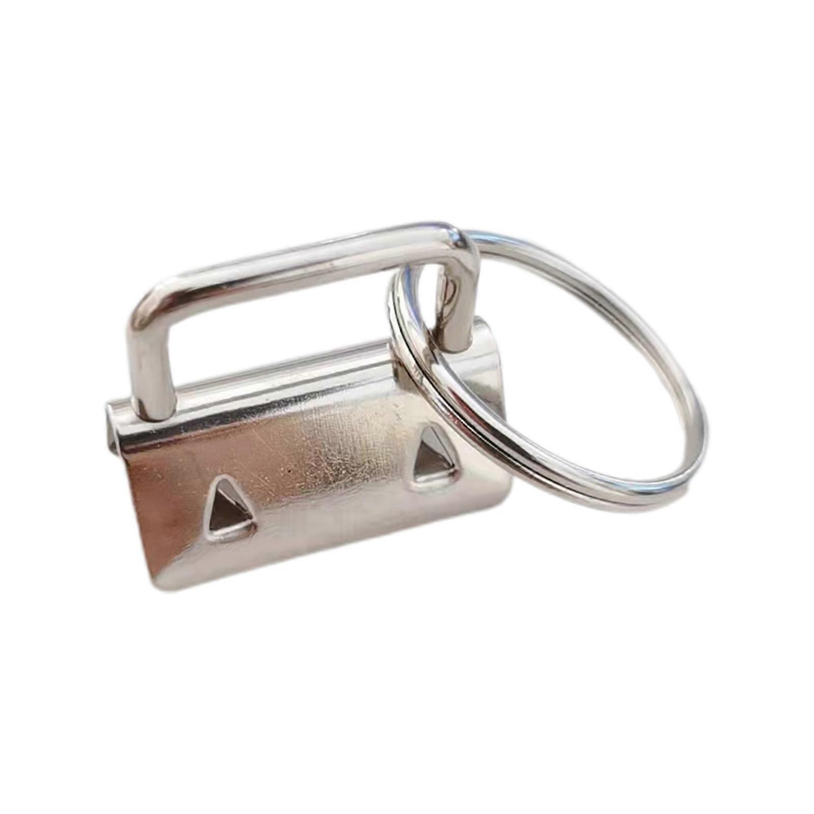 1 Inch for Key Fob Hardware Tail Clips Set of 100 with Ring Metal Iron Clip silver