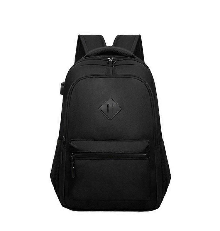 Backpack, side pockets, padded shoulder straps, with USB plug,black