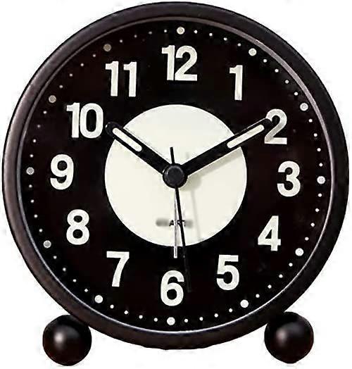 Alarm Clocks Table Alarm Clock Easy Set Super Silent Alarm Clock Decorative Clock with Light Functions for Bedroom Office Bedside Clock (Color : Black