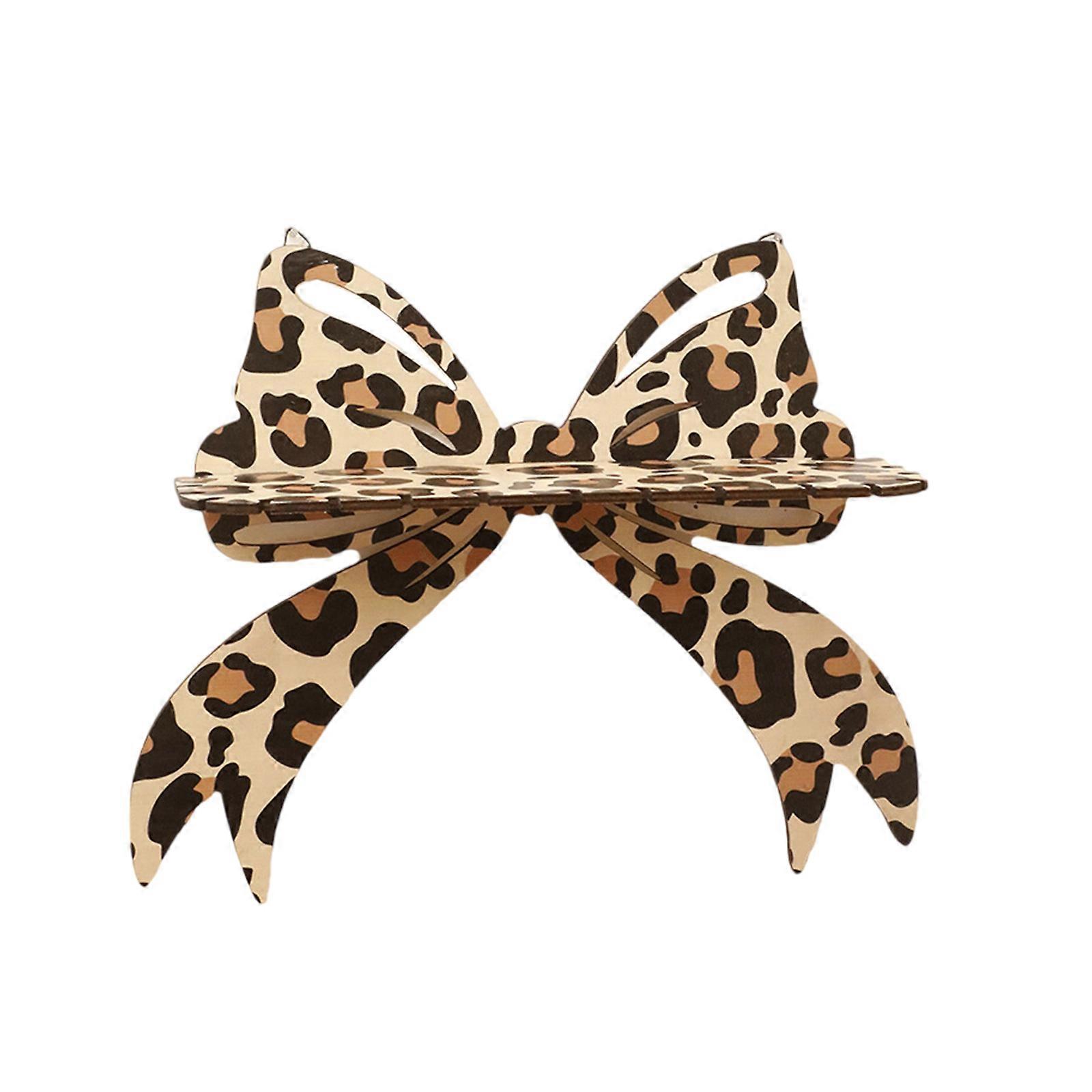 Wood Leopard Print Bowtie Styles Wall Shelf Wall Floating Shelf for Home Decoration and Storage Small Object Display