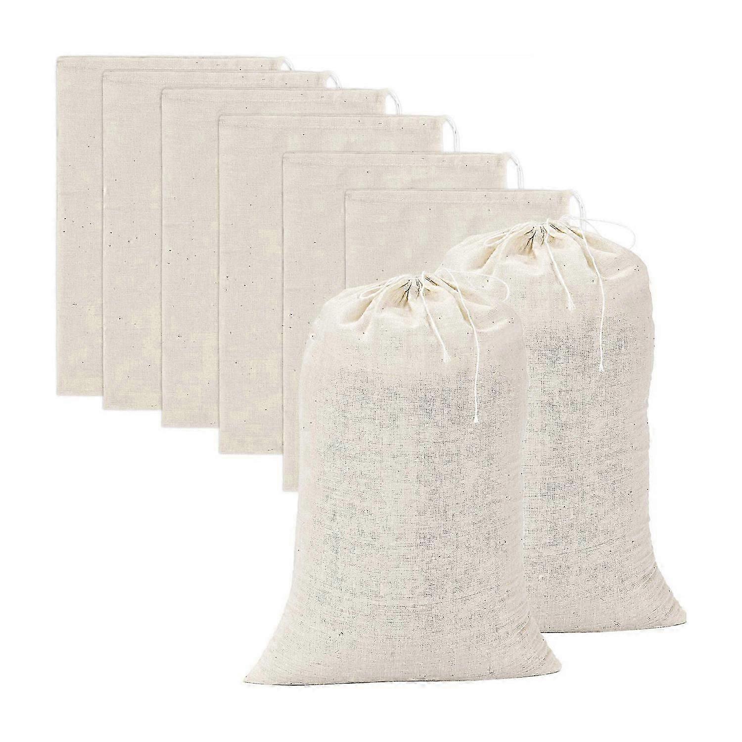 20 store musselinposer i bomull med snor, teposer (8 x 12 tommer)