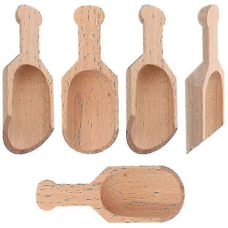 unique 5pcs Kitchen Tableware, Mini Wooden Spoons