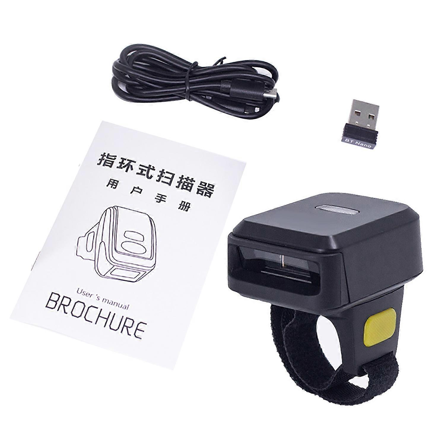 2D Barcode Scanner Portable Finger Handheld Wearable Ring 1D 2D Bar Reader BT+2.4G Wireless and Wir