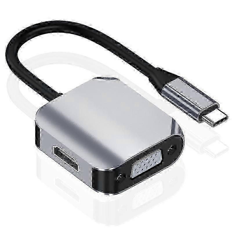 Usb-c 4k Hd Type C To Hdmi-compatible Vga Converter Adapter Kit